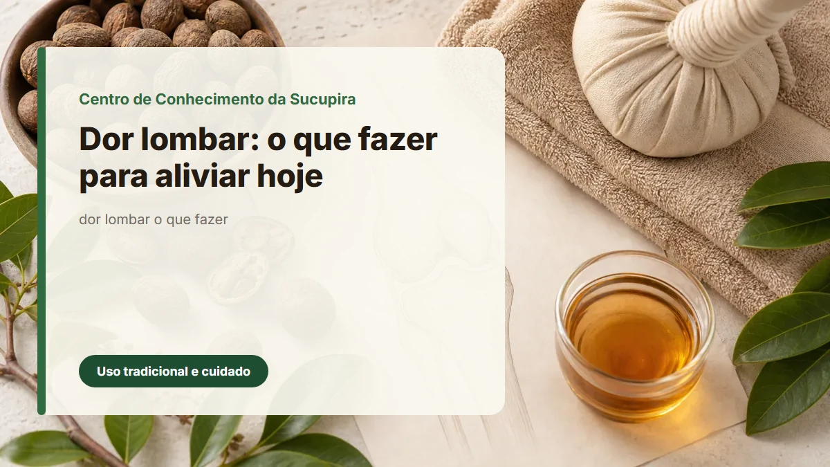 Foto de sucupira relacionada ao artigo: Dor lombar: o que fazer para aliviar hoje