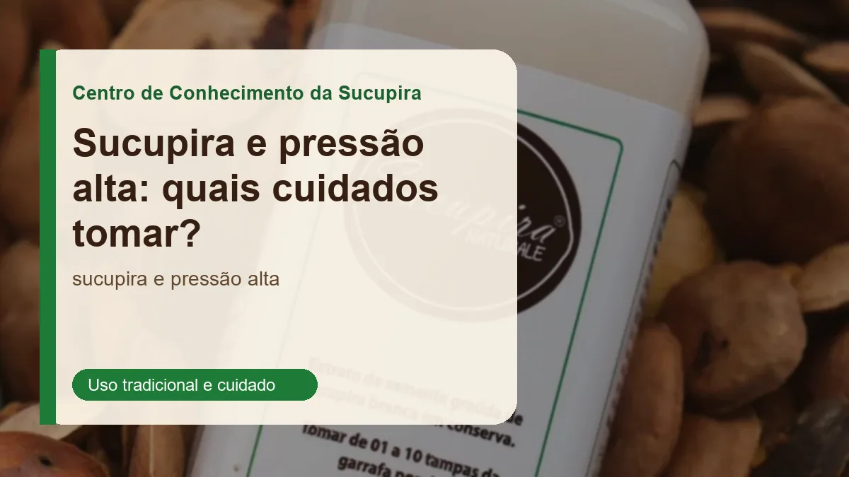 Foto relacionada ao artigo: Sucupira e pressão alta: quais cuidados tomar?