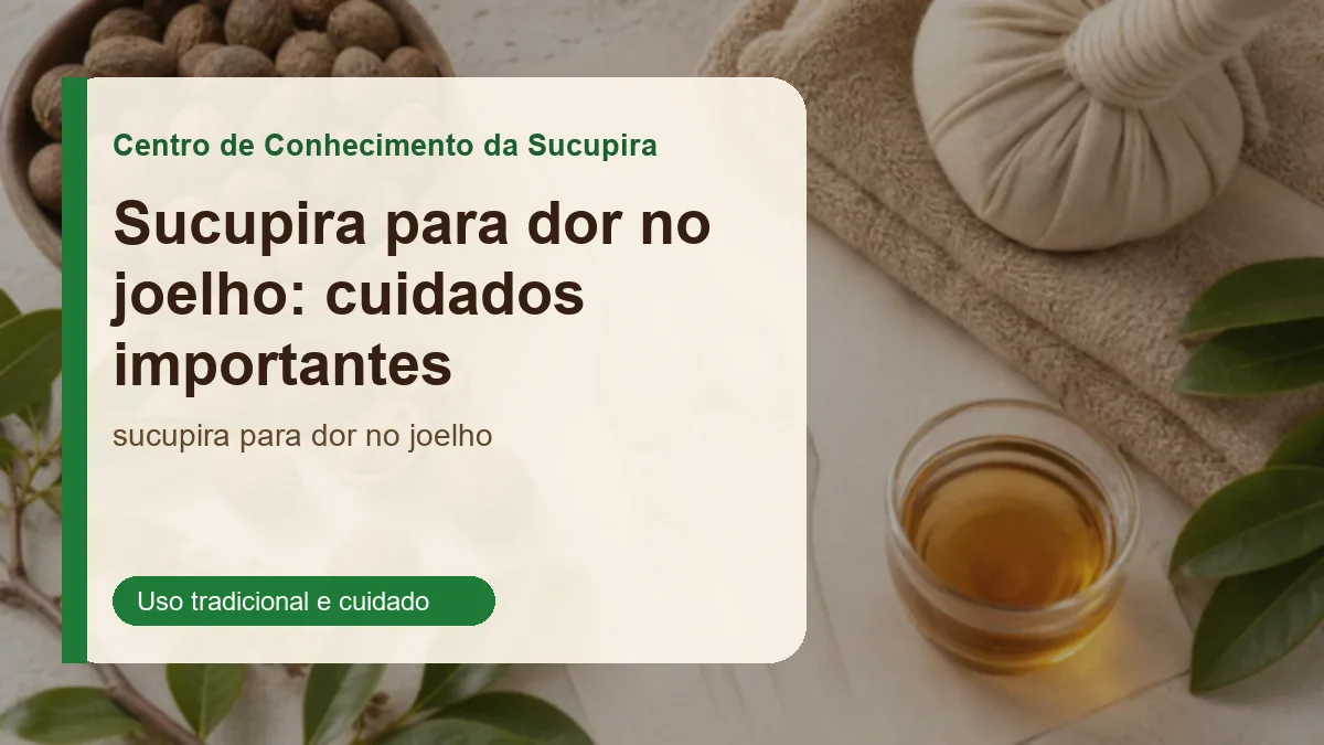 Foto relacionada ao artigo: Sucupira para dor no joelho: cuidados importantes
